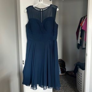 Azazie Scarlett. Size A14. Color: Dark Navy.